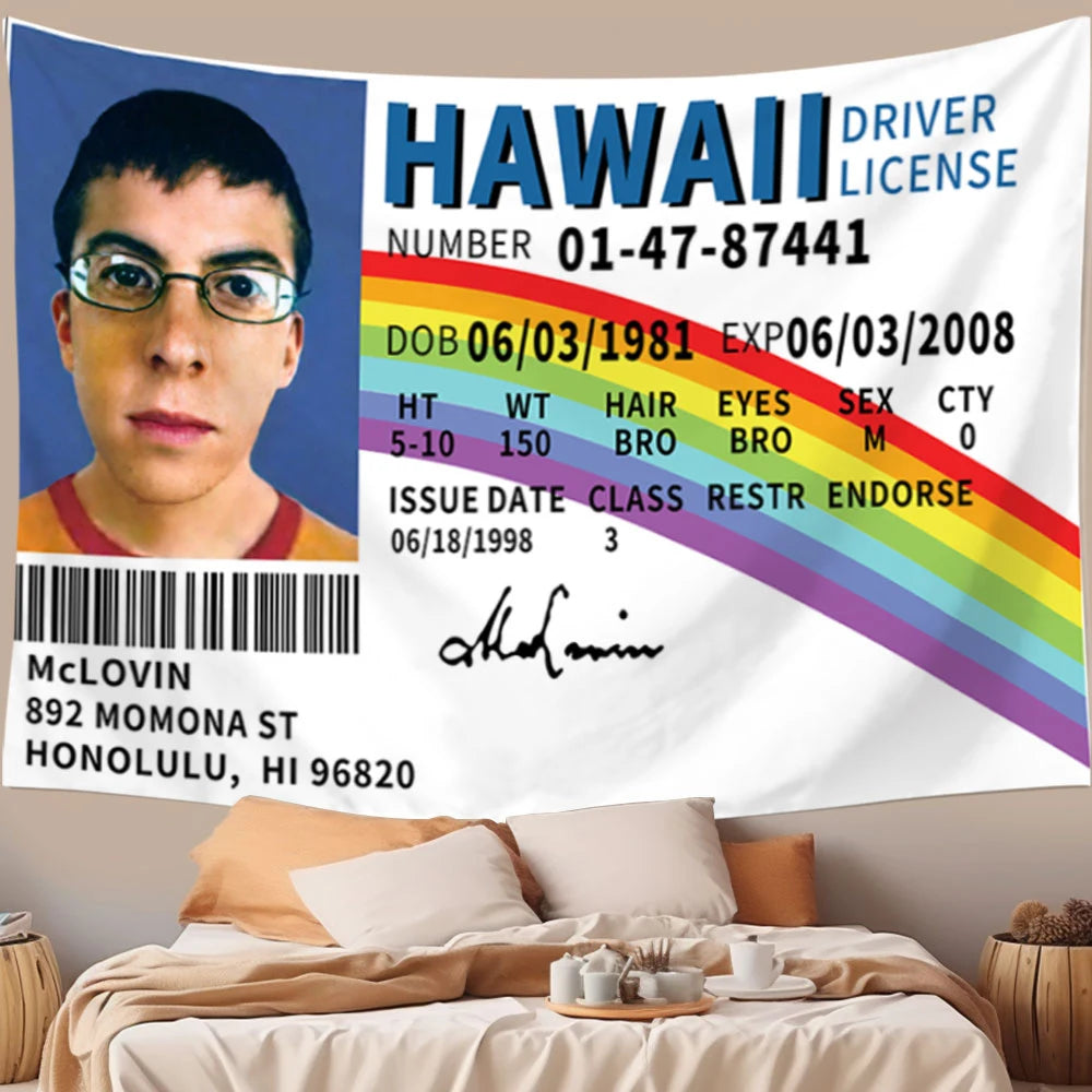 Mclovin Fake Driver License Tapestry