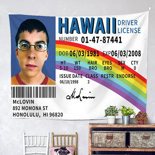 Mclovin Fake Driver License Tapestry