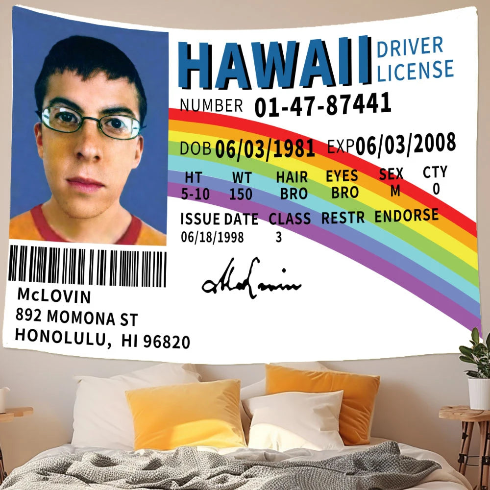 Mclovin Fake Driver License Tapestry