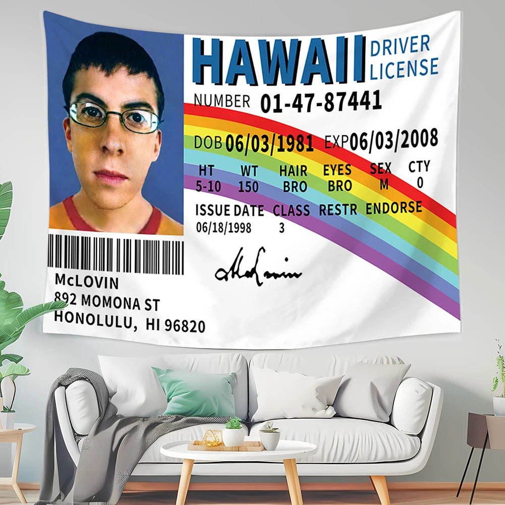 Mclovin Fake Driver License Tapestry